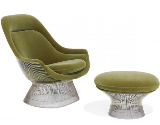 Platner Easy Chair and Ottoman