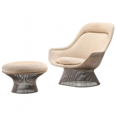 Platner Easy Chair and Ottoman