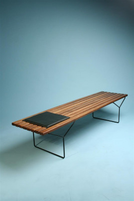 Bertoia Slatted Wooden Bench