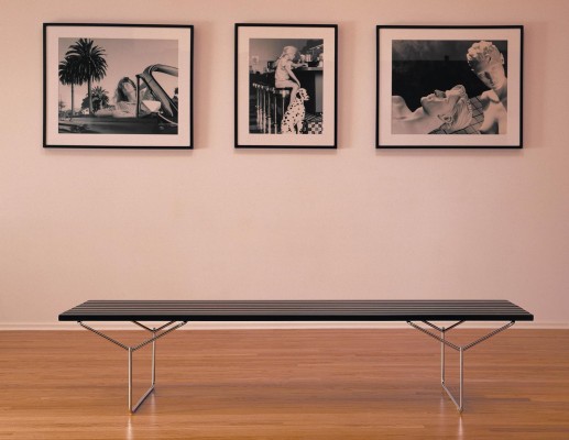 Bertoia Slatted Wooden Bench
